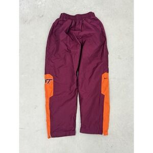 VTG Nike Team Virginia Tech Hokies Windbreaker Pants Maroon Orange Small VT Mesh
